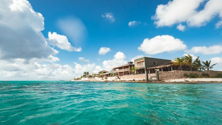 The coast of Bonaire seen from the water